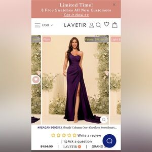 Elegant Plum Off-Shoulder, Slit Dress